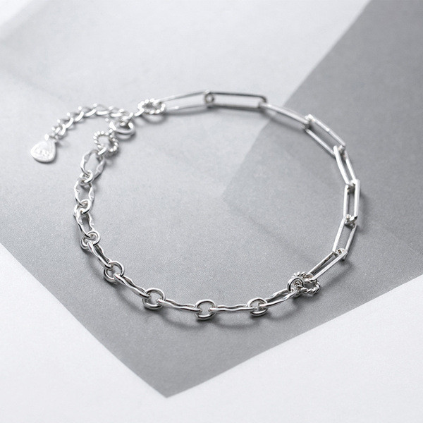 s925 sterling silver simple charm bracelet