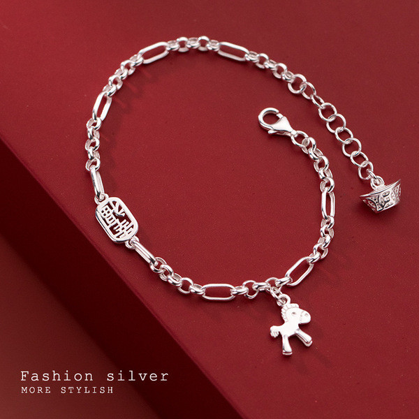 s925 sterling silver circle charmbracelet