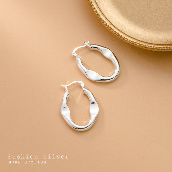 s925 sterling silver cute hollowed rhinestone asymmetric cute earrings