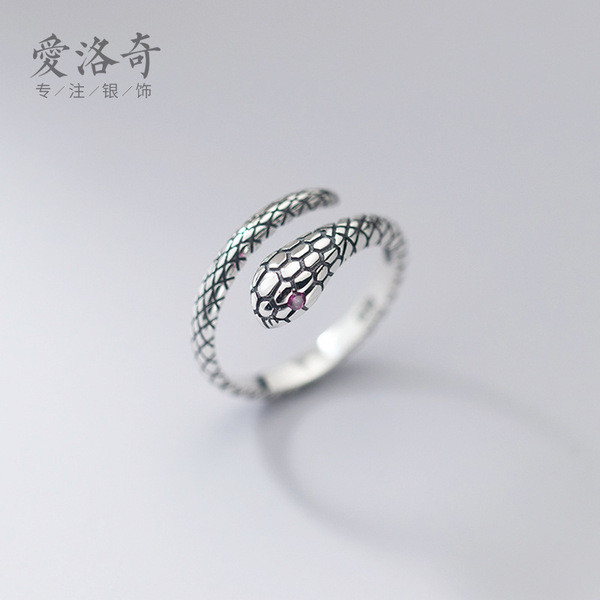 s925 sterling silver chic geometric circle vintage ring