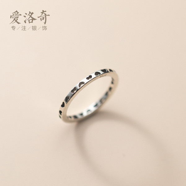 s925 sterling silver chic adjustable chain ring