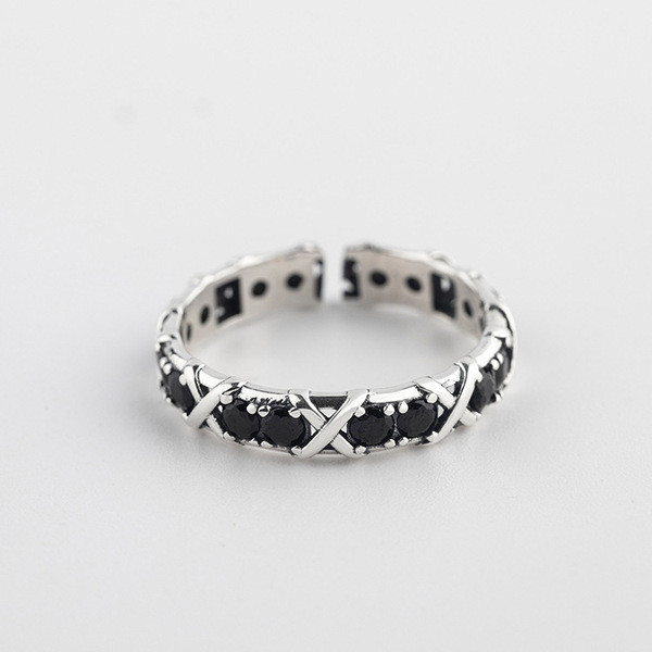 s925 sterling silver adjustable chic skull trendy chic ring