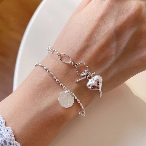 s925 sterling silver vintage trendy silver bracelet