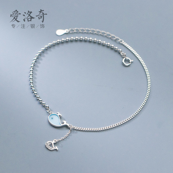 s925 sterling silver chic square charm bracelet