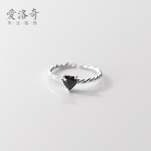 s925 sterling silver simple trendy stretchy rope ring