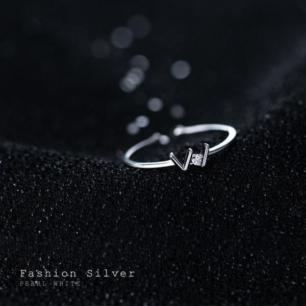 s925 sterling silver bow trendy simple ring