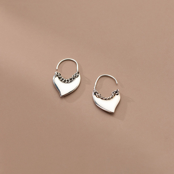 s925 sterling silver vintage white square earrings