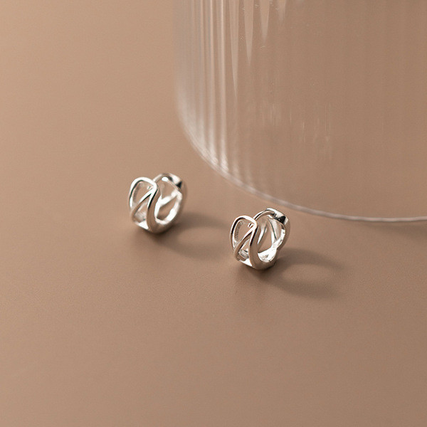 s925 sterling silver sweet simple bar hollowed fashion unique chic earrings