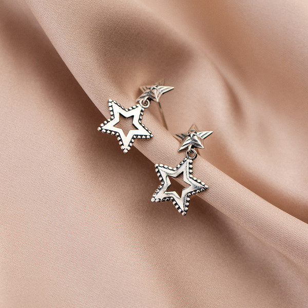 s925 sterling silver simple fashion sparkling chic trendy earrings