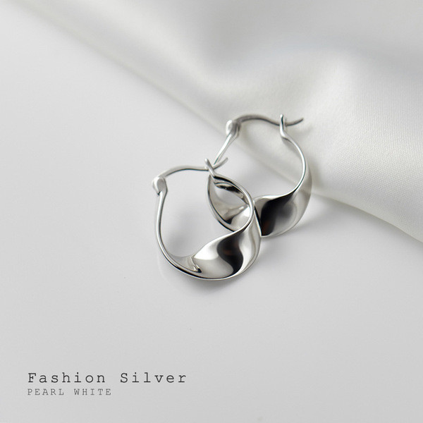 s925 sterling silver tubeC earrings