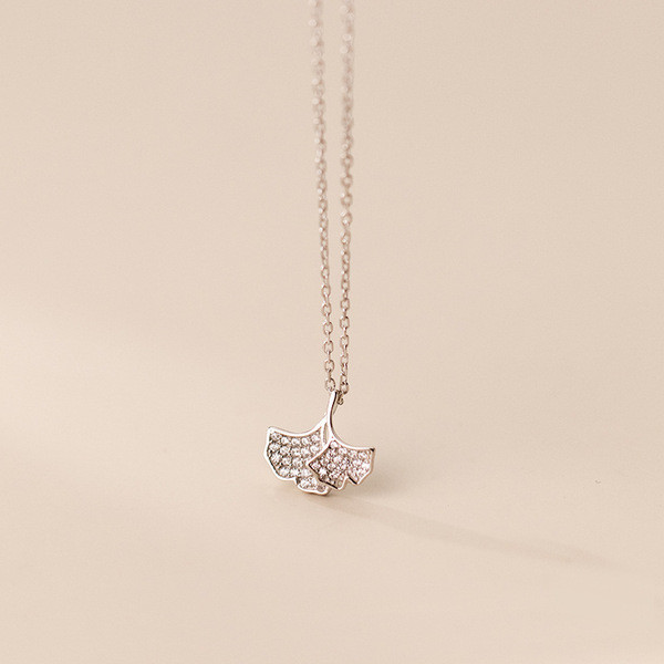 s925 sterling silver double heart hollowed necklace