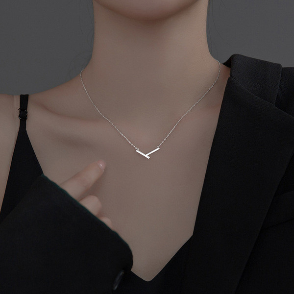 s925 sterling silver geometric necklace