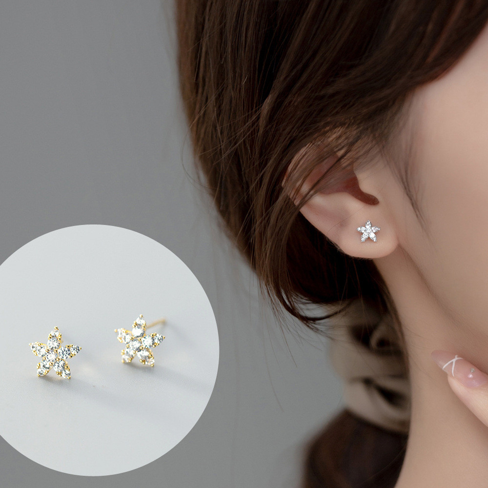 s925 sterling silver trendy simple earrings