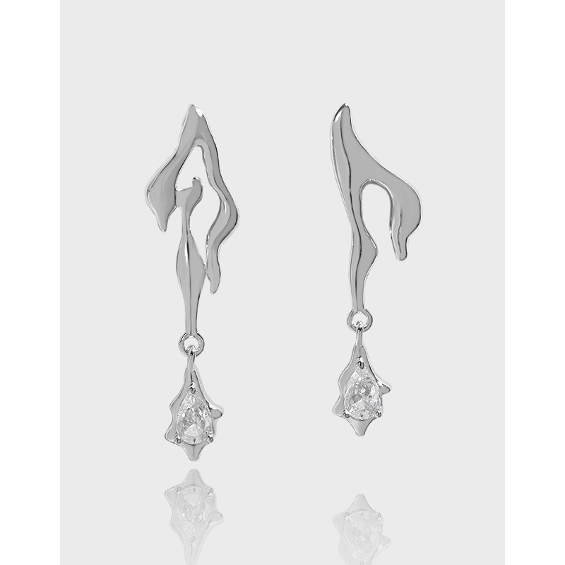 design minimalist chic sparkling teardrop qualitys925 sterling silver earrings