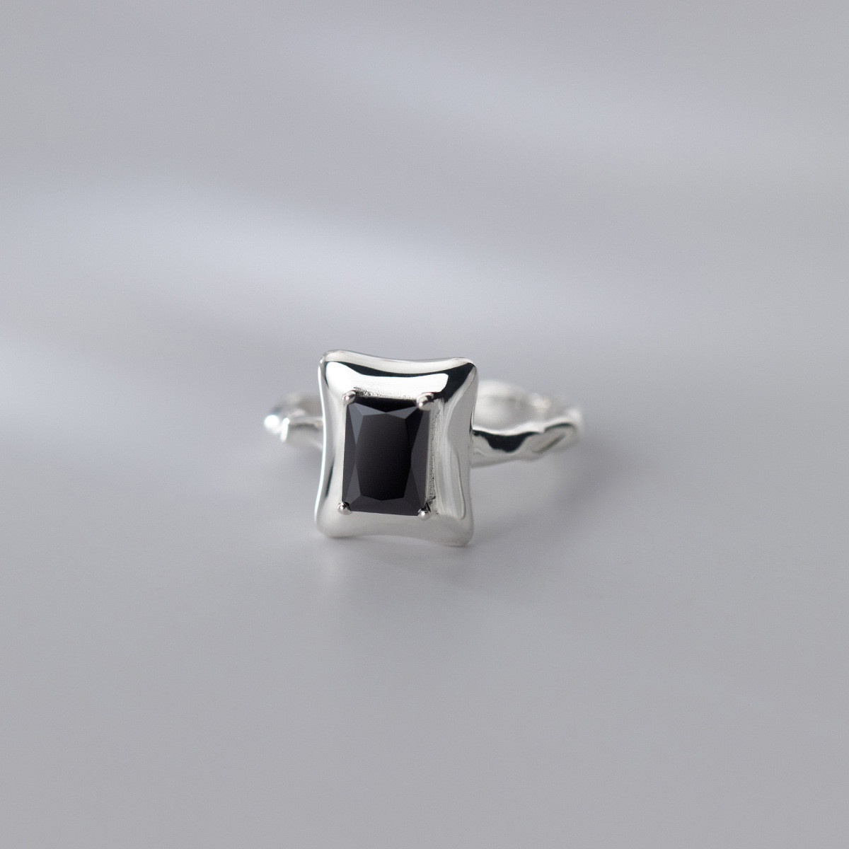 s925 sterling silver doublelayer hollowed ring