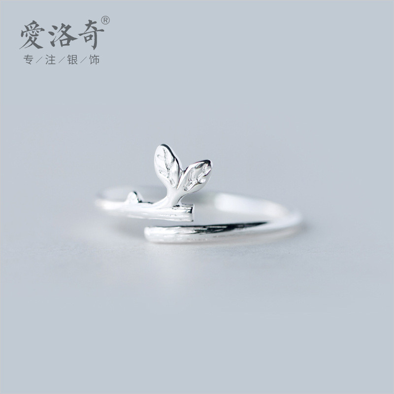 s925 sterling silver fashion simple unique design cuteLOVE initial ring