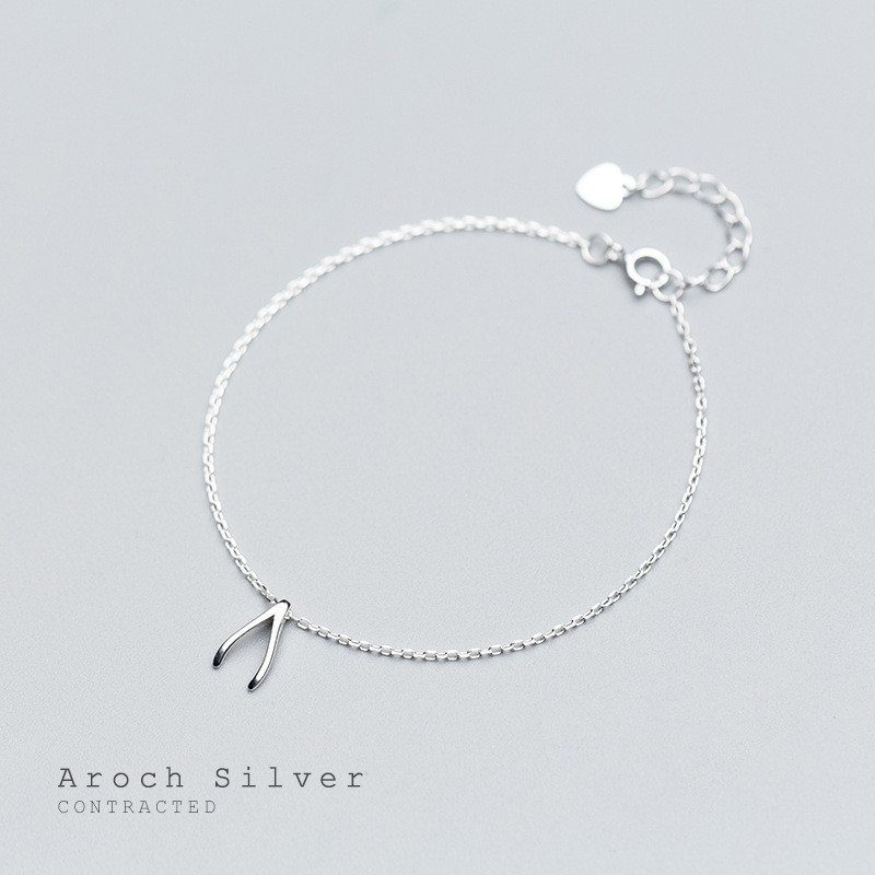 s925 sterling silver charm simple trendy sweet plate charm bracelet