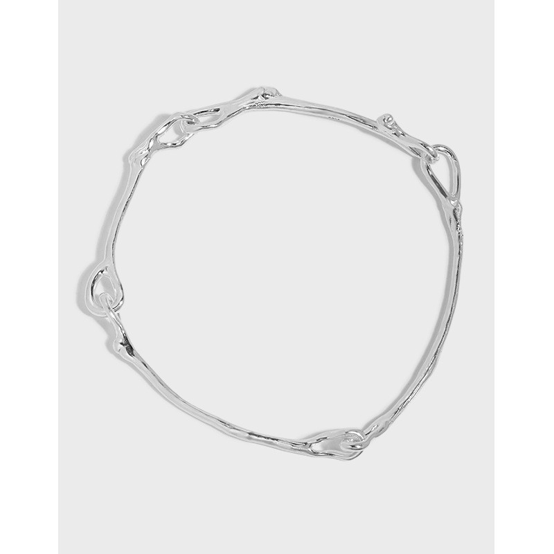 geometric double circle circle cha925 sterling silver charm bracelet