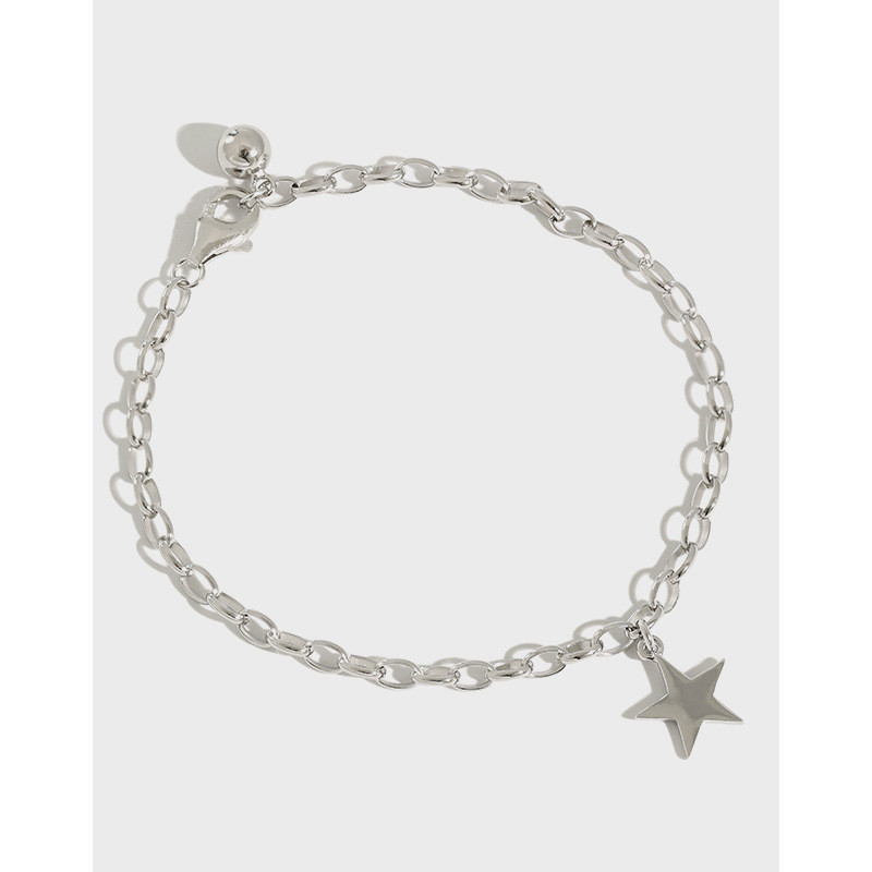 s925 sterling silver charm simple beaded charm bracelet